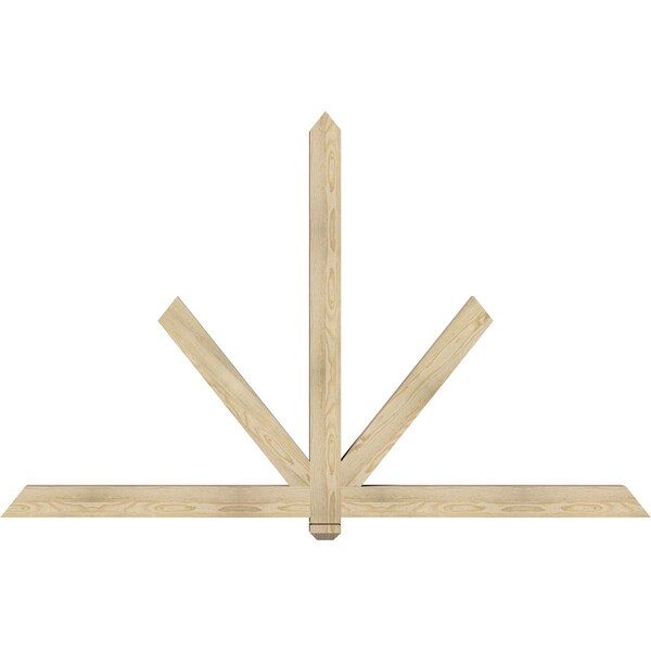 Ekena Millwork Kennewick Rough Sawn Timber Gable Bracket, Douglas Fir, 84"W x 53"H x 4"D x 4"F, 15/12 Pitch GBW084X53X0404KEN00RDF - main